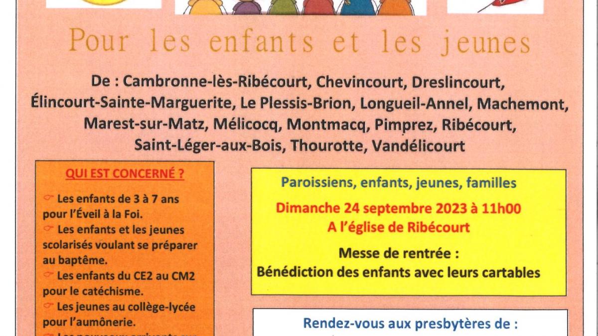 Inscriptions 2023 - Catéchisme - Aumonerie