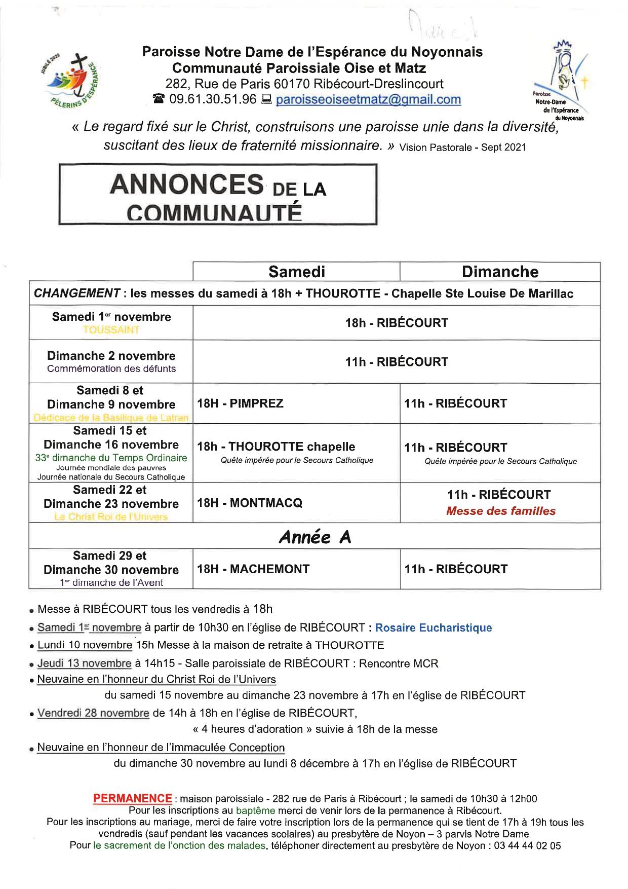 Info paroisse novembre 2025